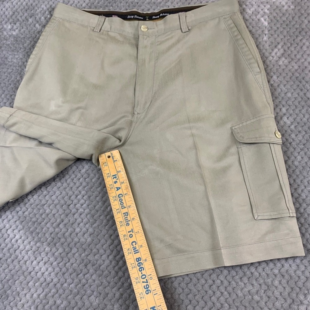 Tommy Bahama Mens 100% Silk Cargo Shorts Khaki Tan Size 34 Relaxed Island Summer - Picture 7 of 11
